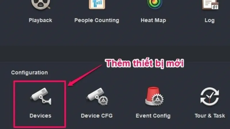 Chọn icon Camera trong Smart PSS