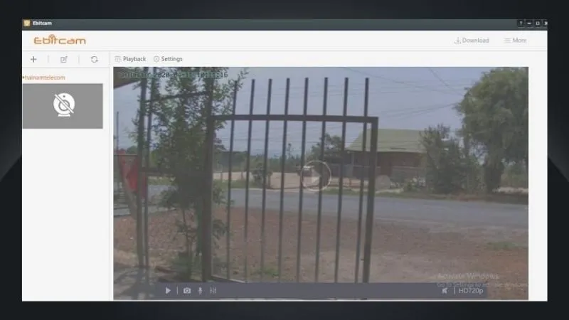 Giao diện hình ảnh thu được qua camera Ebitcam