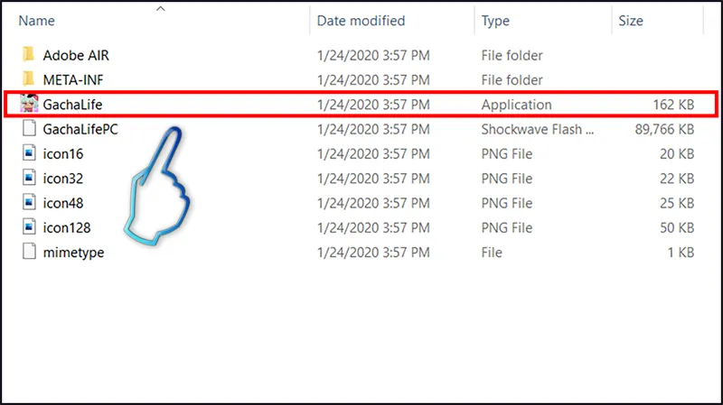 Mở file GachaLife trên thư mục vừa giải nén và trải nghiệm game thôi nào.