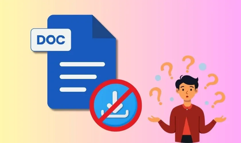 Biểu tượng cảnh báo hoặc lỗi truy cập, minh họa nguyên nhân tải file Google Docs bị chặn download.
