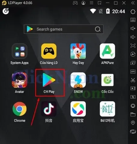 Giao diện cài đặt trình giả lập Android để tải FPT Play về máy tính