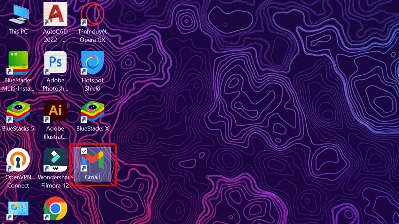 Biểu Tượng Gmail Đã Được Cài Đặt Thành Công Trên Màn Hình Máy Tính Sau Khi Áp Dụng Phương Pháp PWA