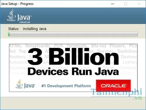Quá trình cài đặt Java đang diễn ra, bước quan trọng để chơi Minecraft