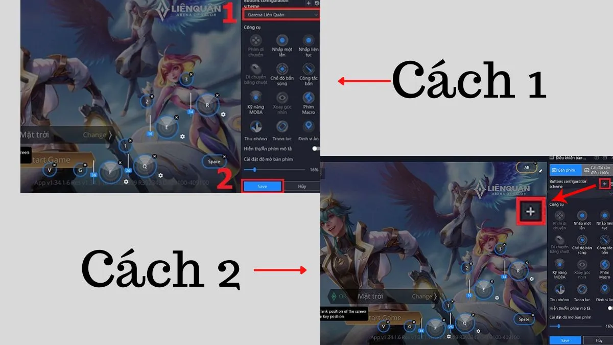 Giao diện thiết lập thủ công các phím tắt (Keymapping) cho Liên Quân PC.
