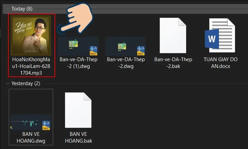 Kiểm tra bài hát đã được tải ở thư mục máy tính của bạn