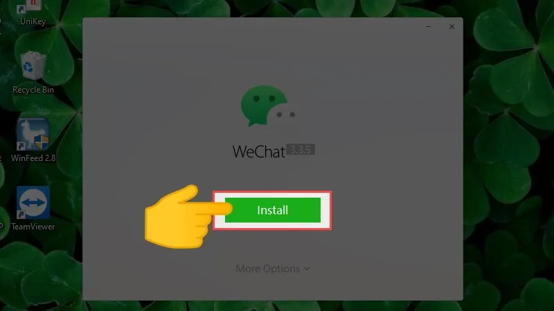 Giao diện cài đặt Wechat, nhấn Install Wechat để tiến hành thiết lập trên PC