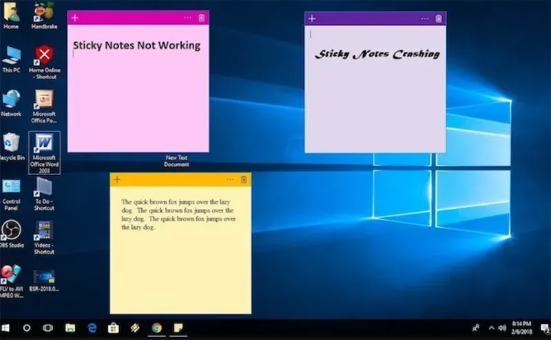 Ứng dụng ghi chú vẫn hiển thị trên màn hình desktop sau khi khởi động lại máy tính
