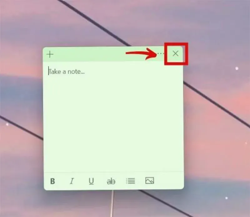 Danh sách Notes List trong Sticky Notes giúp quản lý nhiều ghi chú