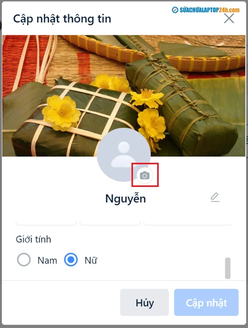 Nhấn chọn biểu tượng máy ảnh để đổi avatar Zalo từ máy tính