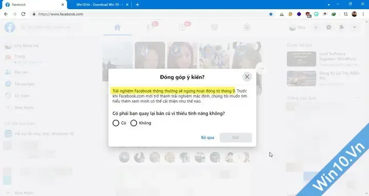 Người dùng so sánh giao diện Facebook mới và cũ trên máy tính