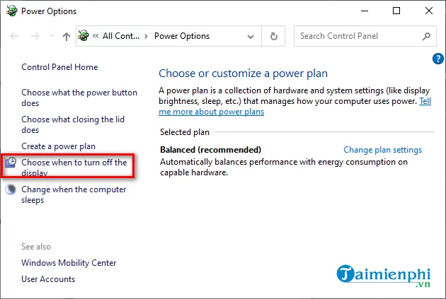 Thay đổi thời gian chờ khóa màn hình Windows 11 qua Power Options