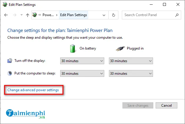 Truy cập Advanced Power Settings để chỉnh thời gian chờ khóa màn hình