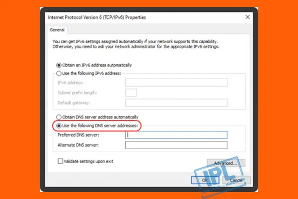 Nhập địa chỉ DNS công cộng Google 8.8.8.8 và 8.8.4.4