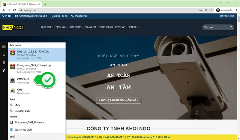 Giao diện chính phần mềm CMS Client giúp xem lại camera Yoosee trên máy tính Windows