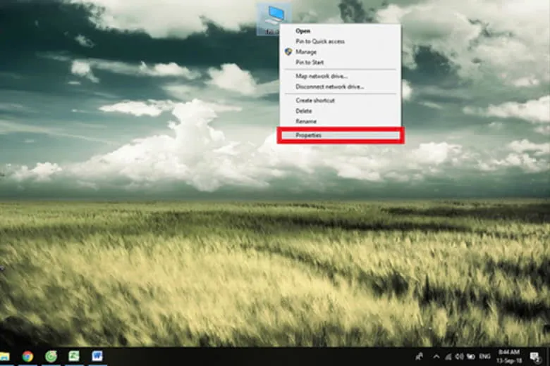 Nhấp chuột phải vào biểu tượng This PC để truy cập các thông tin cơ bản về hệ thống.