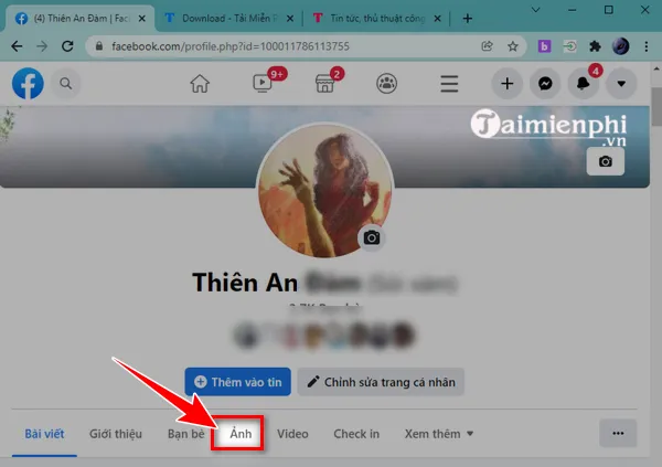 Ảnh minh họa giao diện bước chọn "Xóa ảnh" khi thực hiện cách xóa avatar trên Facebook bằng máy tính
