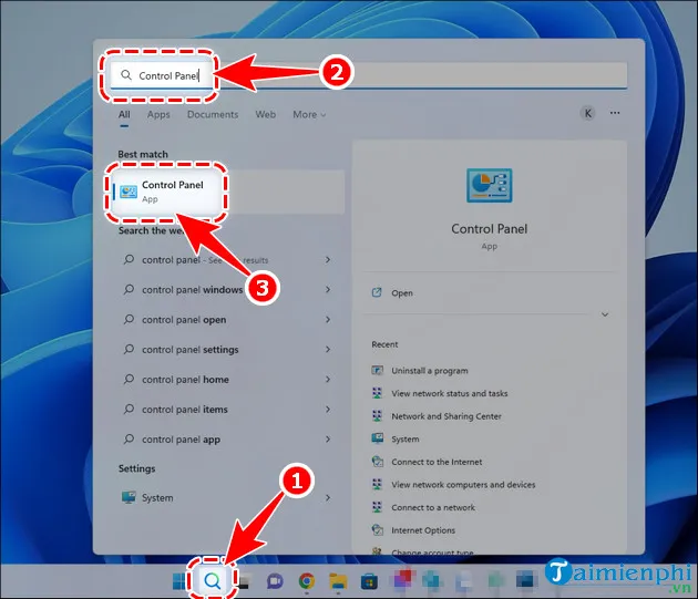 Hình ảnh minh họa giao diện tìm kiếm ứng dụng trên Windows
