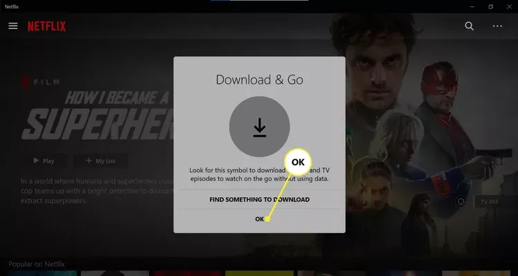Màn hình thông báo các nội dung có thể tải xuống khi lần đầu sử dụng tính năng này