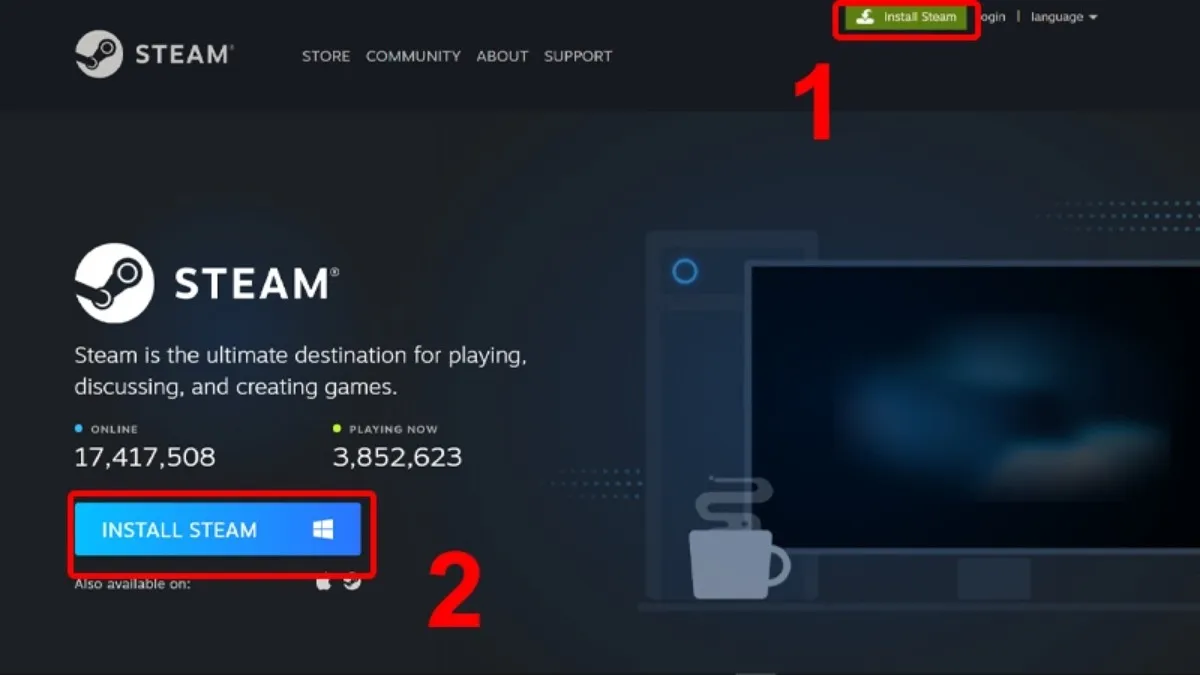 Tải và cài đặt Steam từ trang chủ
