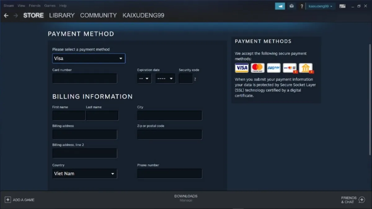 Tiến hành thanh toán đơn hàng