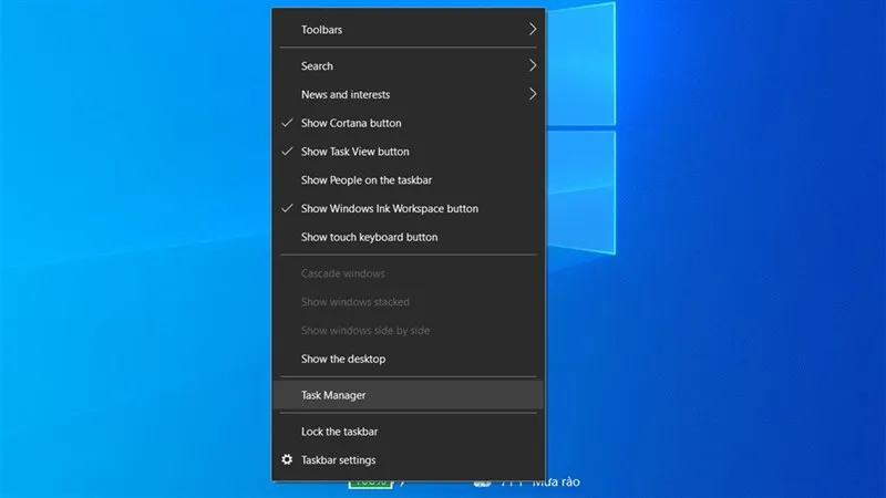 Giao diện Task Manager hiển thị các ứng dụng đang chạy, bước đầu tiên của cách tắt ứng dụng máy tính bị treo