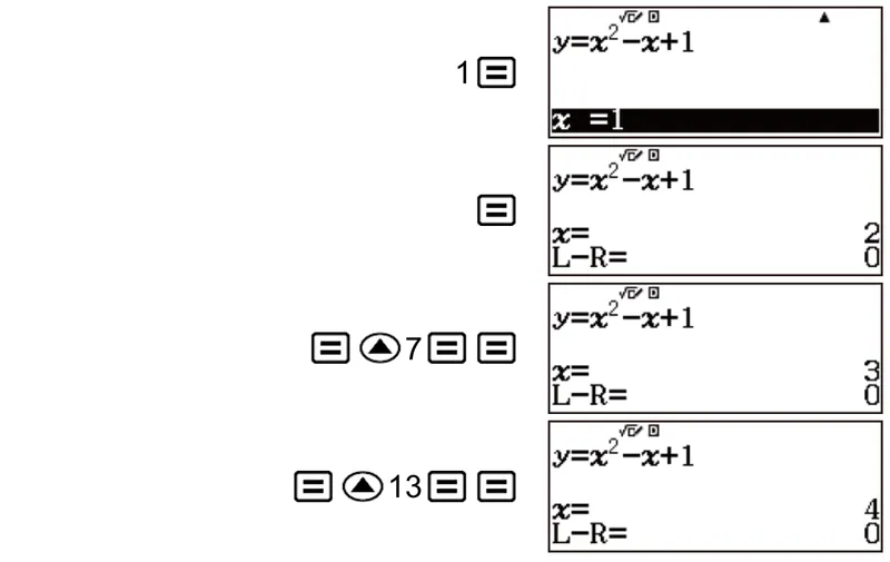 Màn hình báo lỗi Continue: [=] hoặc không tìm thấy nghiệm trên Casio FX 580VNX