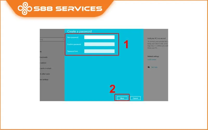 Thao tác nhấp vào mục Password và chọn Add hoặc Change trong Windows Settings.