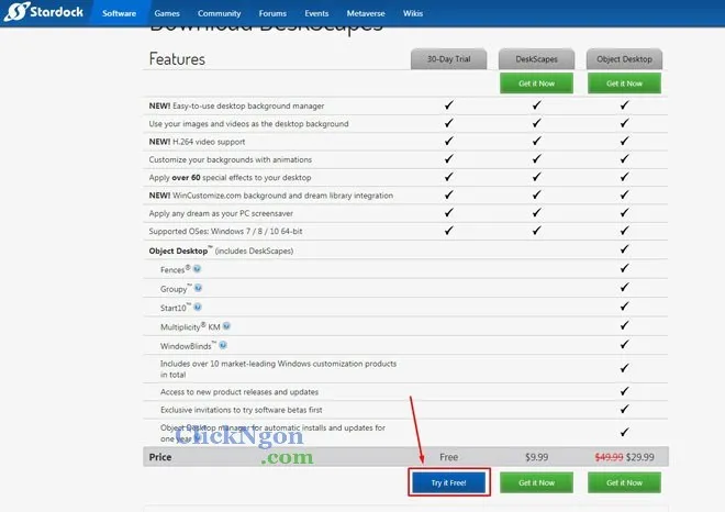 Màn hình cài đặt ban đầu của phần mềm DeskScapes, bắt đầu thỏa thuận bản quyền.