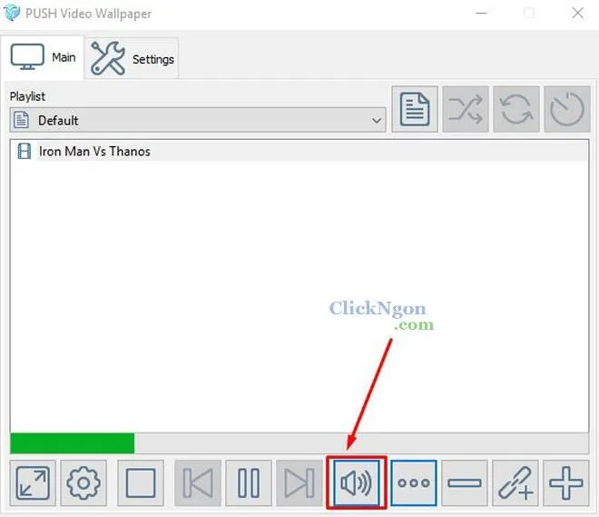 Tùy chọn tắt âm thanh video trong giao diện điều khiển của PUSH Video Wallpaper.