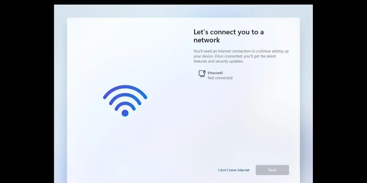 Thiết lập máy ảo Windows 11 bằng cách bỏ qua yêu cầu kết nối mạng