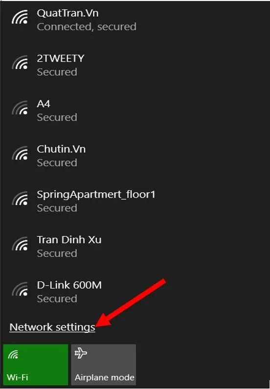 Minh họa các bước cách xóa mạng wifi trên máy tính Windows 10/11