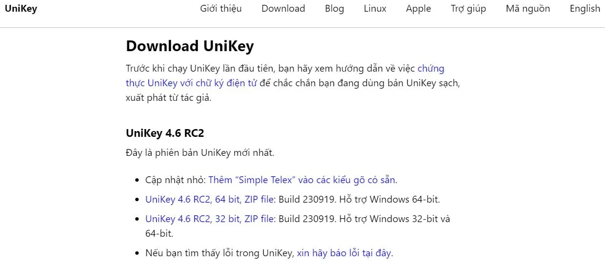 Chọn phiên bản UniKey phù hợp với kiến trúc hệ điều hành của bạn