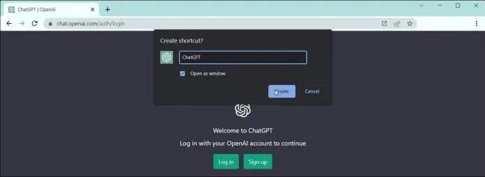 Tùy chọn tạo shortcut cho trang web khi thực hiện allintitle:cách cài đặt một ứng dụng trên máy tính bằng Google Chrome