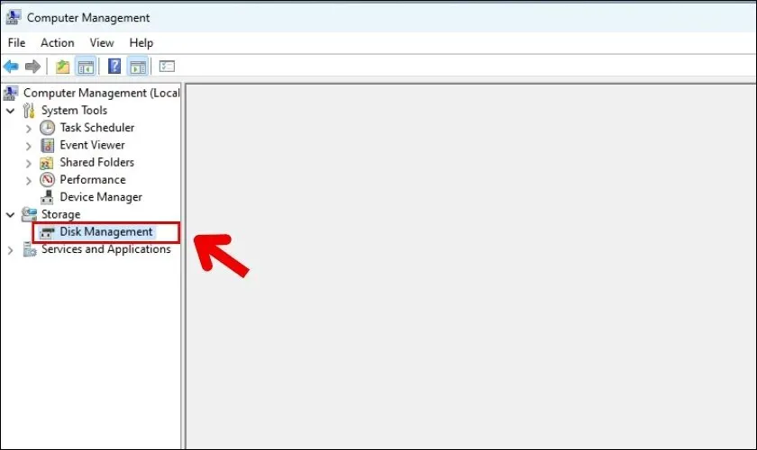 Chọn Disk Management để thực hiện chia ổ đĩa trên Win 11