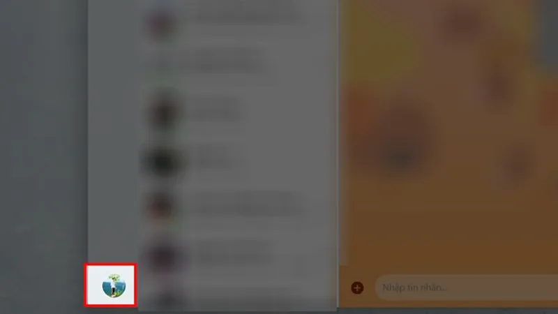Bước 1 trong cách đổi ngôn ngữ cho máy tính Messenger: Nhấn vào biểu tượng avatar để mở tùy chọn.