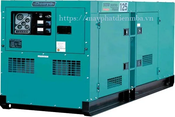 Máy phát điện Denyo 125 kVA cách âm sử dụng hệ số công suất PF 0.8 để chuyển đổi kW sang kVA
