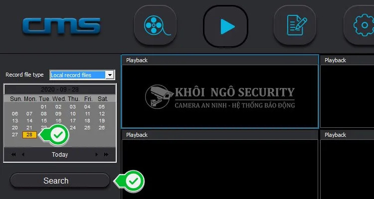 Hướng dẫn chọn ngày giờ và tìm kiếm dữ liệu camera Yoosee cần xem lại
