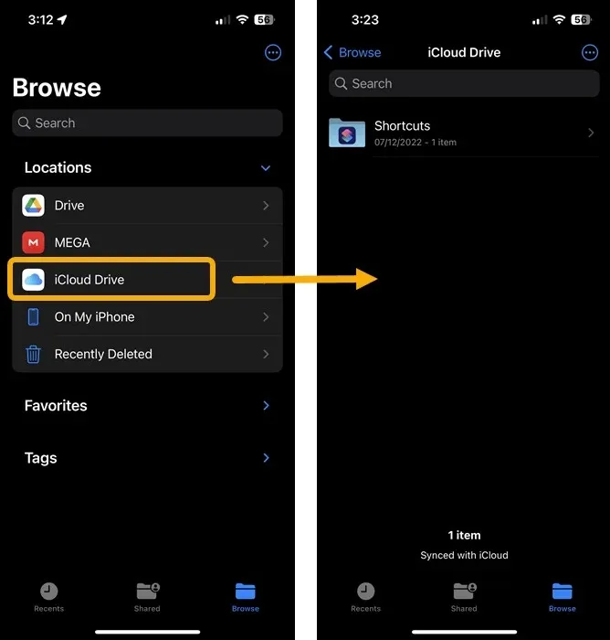 Bật tính năng iCloud Drive trong cài đặt iPhone để chuẩn bị chuyển tệp tài liệu sang máy tính.