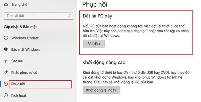 Cách reset laptop sử dụng tính năng Refresh và Reset có sẵn trên máy bước 2