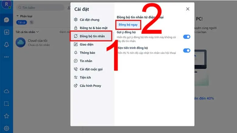 cách chuyển zalo từ máy tính sang điện thoại: Bước 3