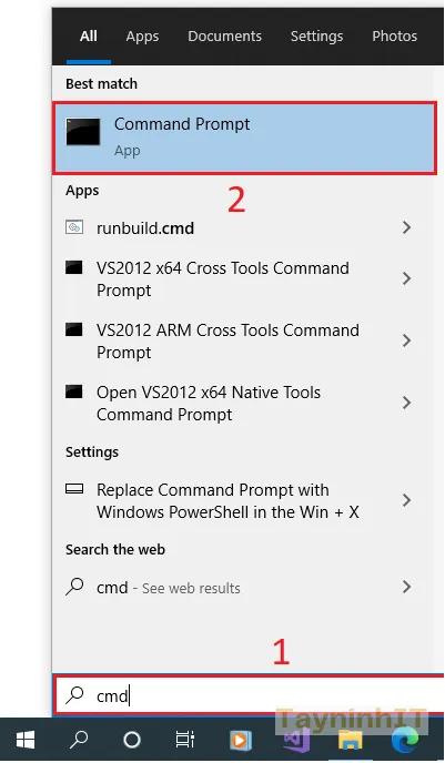 Mở cửa sổ Command Prompt (CMD) với quyền quản trị để thực hiện các lệnh sửa ip máy tính