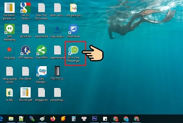 Giao diện mở tiện ích All-in-One Messenger để bắt đầu thêm tài khoản Zalo.