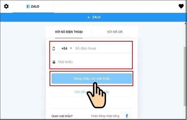 Nhập số điện thoại và mật khẩu để đăng nhập nick Zalo đầu tiên trên All-in-One.