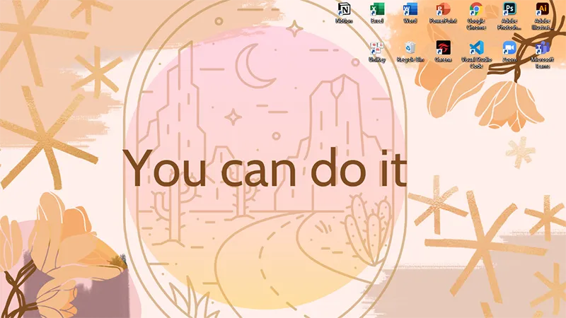 Màn hình máy tính đã đổi hình nền thành công với thiết kế của bạn