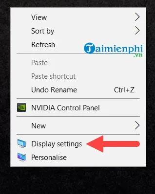 Các bước ban đầu để truy cập cài đặt hiển thị (Display Settings) trên Windows 10