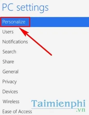 Hướng dẫn truy cập Settings trên Windows 8.1 để thay đổi hình nền desktop