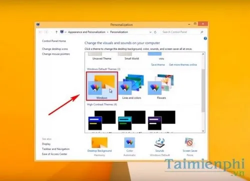 Chọn các mẫu hình nền mặc định có sẵn trong cài đặt Windows 8.1