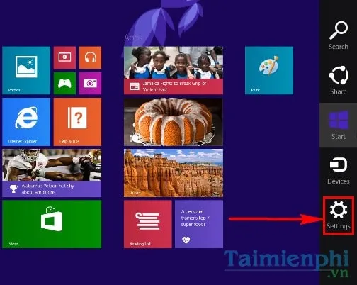 Khu vực Windows Default Themes cho phép chọn giao diện nhanh trên Windows 8