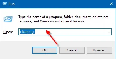Nhập lệnh Cleanmgr để khởi động công cụ dọn rác máy tính Disk Cleanup