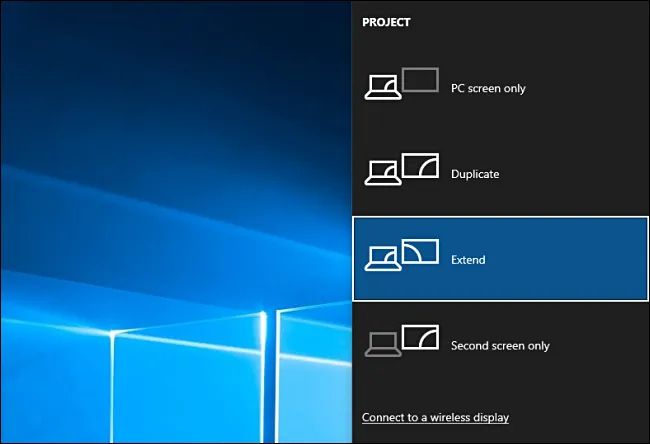 Windows 10 Menu Project với các tùy chọn